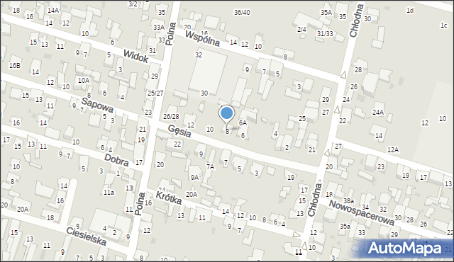Radom, Gęsia, 8, mapa Radomia