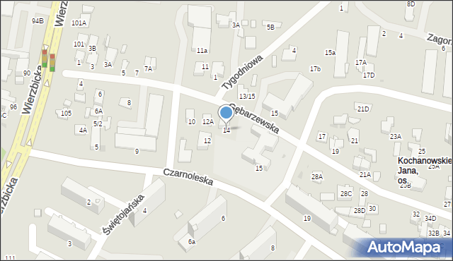 Radom, Gębarzewska, 14, mapa Radomia
