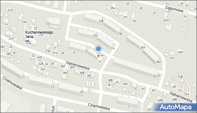 Radom, Gębarzewska, 35, mapa Radomia