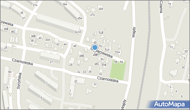Radom, Gębarzewska, 48B, mapa Radomia