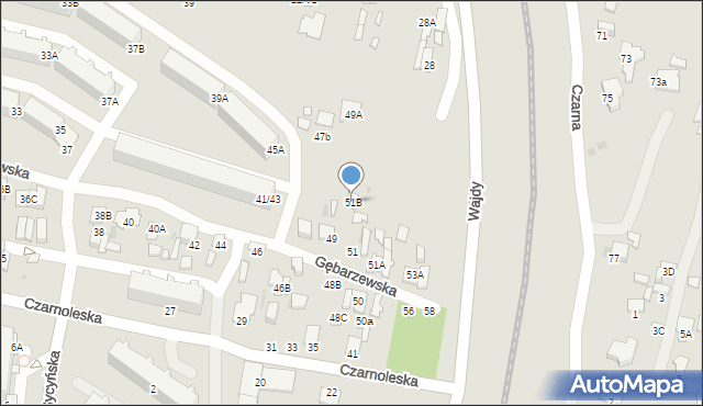 Radom, Gębarzewska, 51B, mapa Radomia