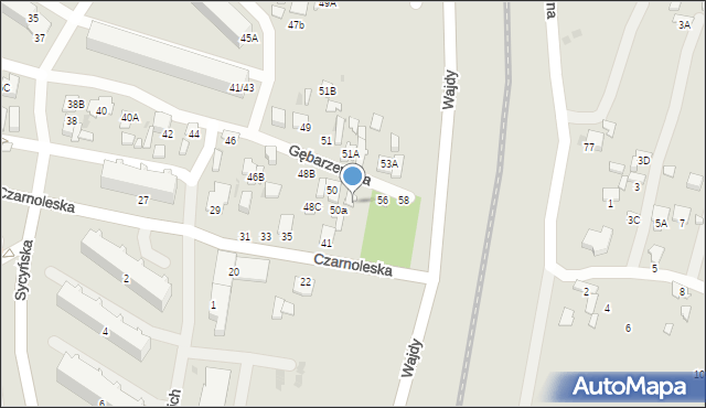 Radom, Gębarzewska, 52, mapa Radomia