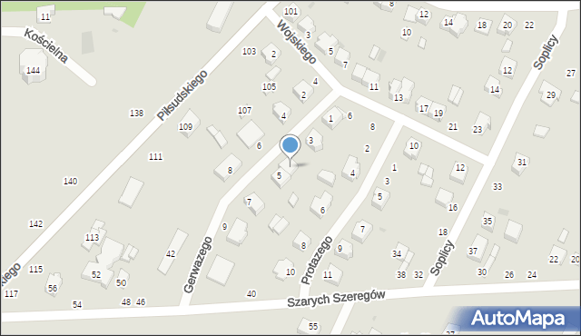 Radomsko, Gerwazego, 5A, mapa Radomsko