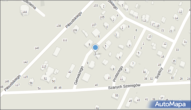 Radomsko, Gerwazego, 7, mapa Radomsko