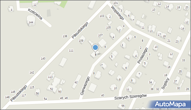 Radomsko, Gerwazego, 8, mapa Radomsko