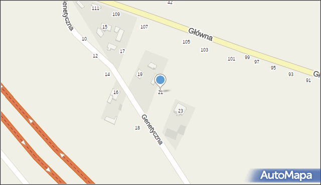 Sady, Genetyczna, 21, mapa Sady