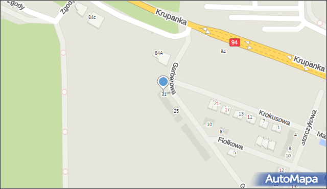 Siemianowice Śląskie, Gerberowa, 31, mapa Siemianowice Śląskie