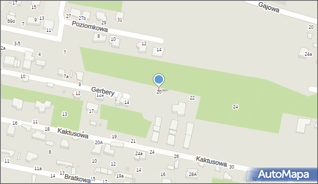 Skierniewice, Gerbery, 20, mapa Skierniewic
