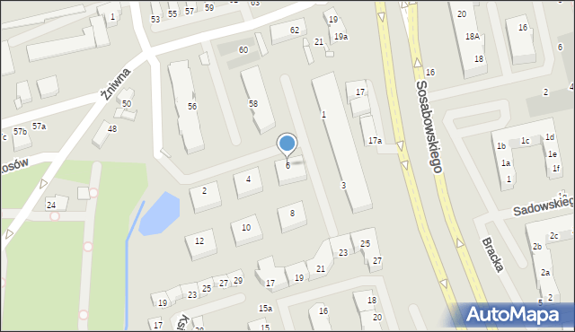 Szczecin, Gerwazego, 6, mapa Szczecina
