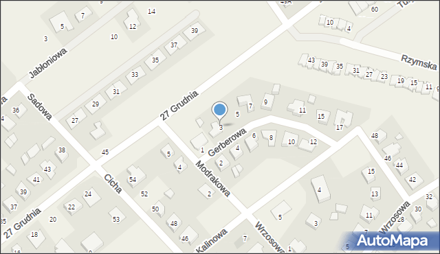 Tarnowo Podgórne, Gerberowa, 3, mapa Tarnowo Podgórne