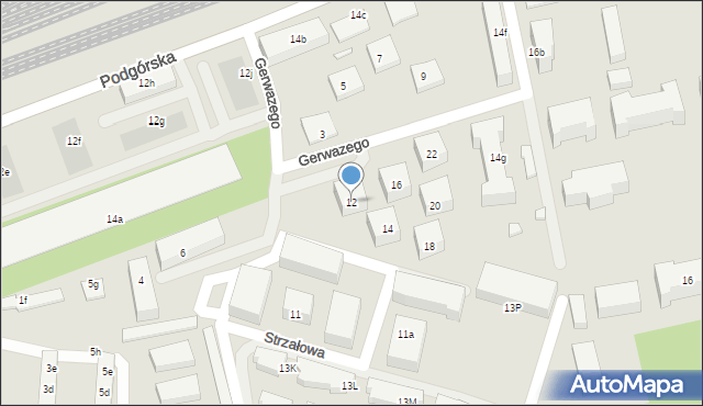 Toruń, Gerwazego, 12, mapa Torunia