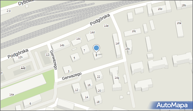 Toruń, Gerwazego, 9, mapa Torunia