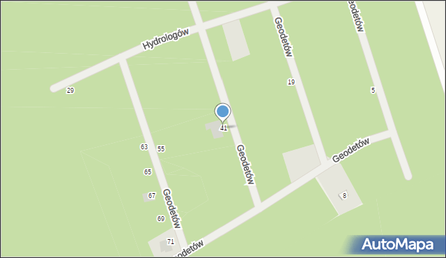Trzebiny, Geodetów, 41, mapa Trzebiny