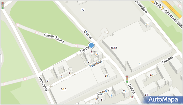 Warszawa, Gęsta, 1, mapa Warszawy