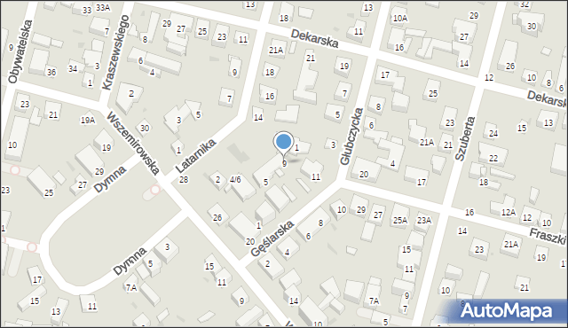 Warszawa, Gęślarska, 9, mapa Warszawy