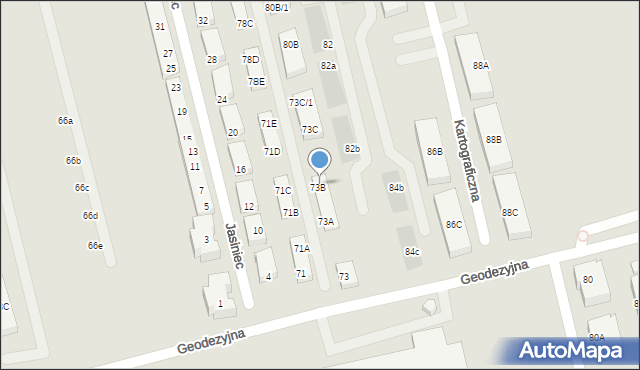 Warszawa, Geodezyjna, 73B/1, mapa Warszawy