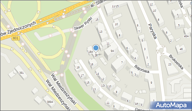 Warszawa, Genewska, 18, mapa Warszawy