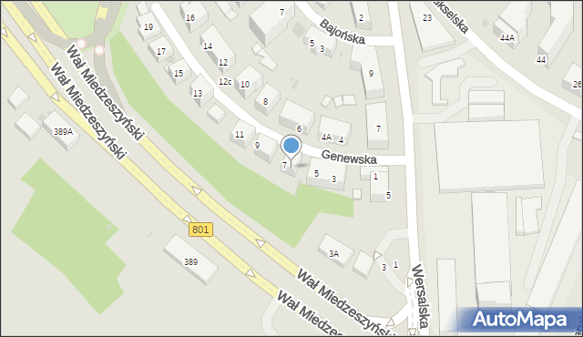 Warszawa, Genewska, 7A, mapa Warszawy