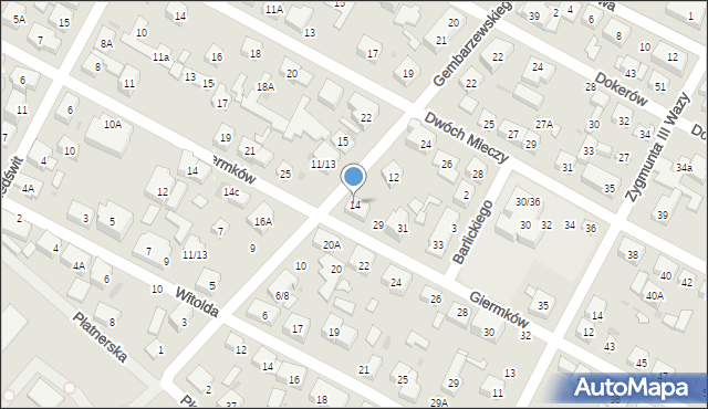 Warszawa, Gembarzewskiego Bronisława, 14, mapa Warszawy