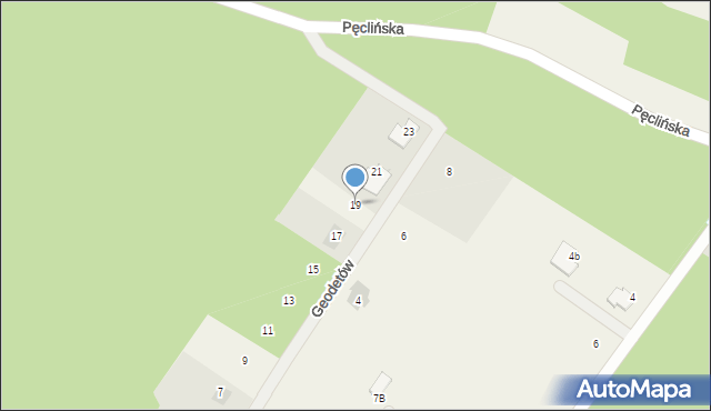 Wiązowna, Geodetów, 19, mapa Wiązowna