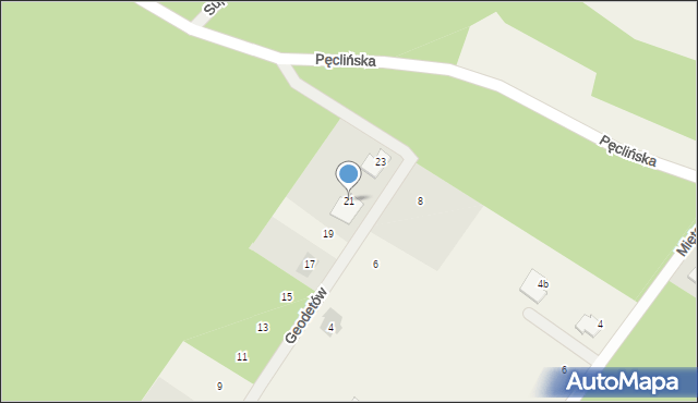 Wiązowna, Geodetów, 21, mapa Wiązowna