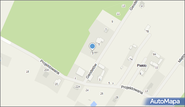 Wiązowna, Geodetów, 3, mapa Wiązowna