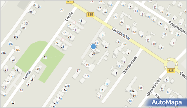 Wołomin, Geodetów, 15, mapa Wołomin