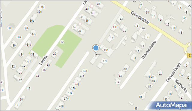 Wołomin, Geodetów, 17, mapa Wołomin
