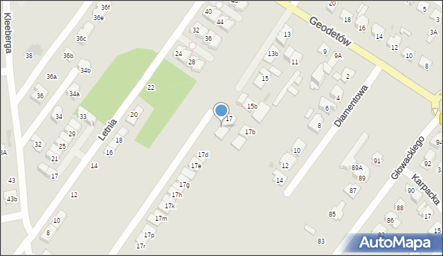 Wołomin, Geodetów, 17a, mapa Wołomin