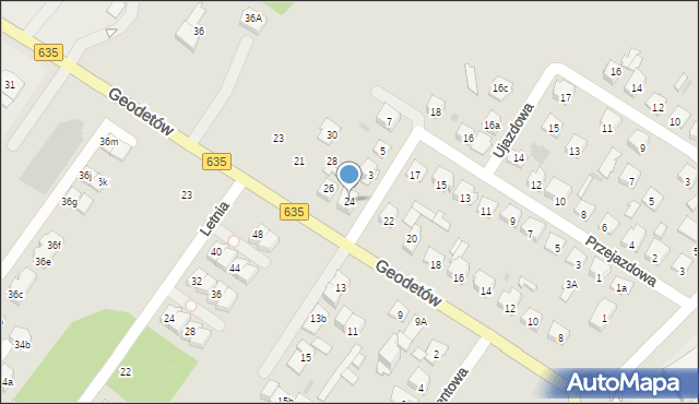 Wołomin, Geodetów, 24, mapa Wołomin