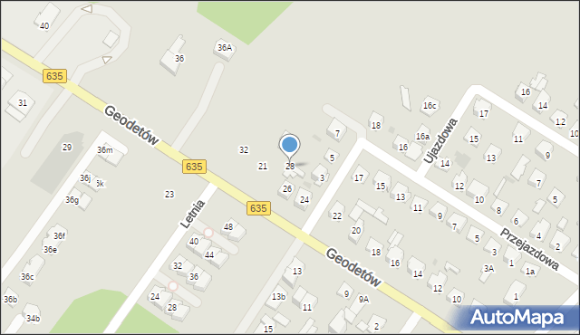 Wołomin, Geodetów, 28, mapa Wołomin