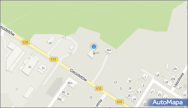 Wołomin, Geodetów, 36, mapa Wołomin