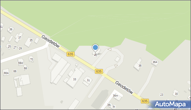 Wołomin, Geodetów, 40, mapa Wołomin