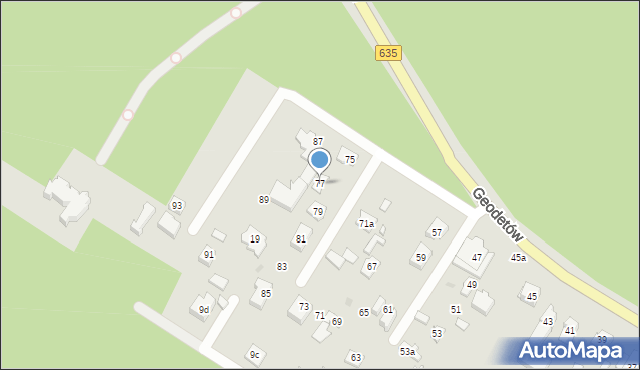 Wołomin, Geodetów, 77, mapa Wołomin
