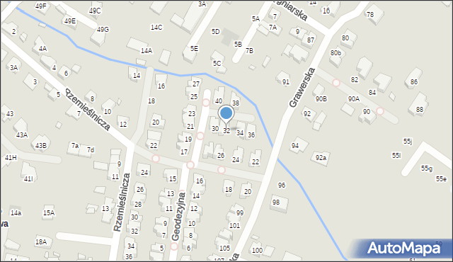 Wrocław, Geodezyjna, 32, mapa Wrocławia