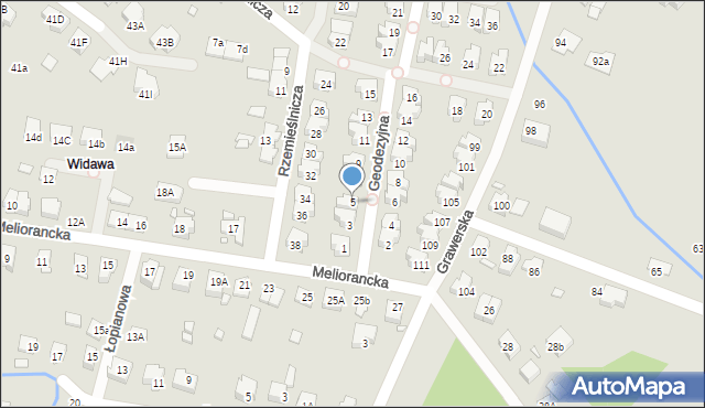 Wrocław, Geodezyjna, 5, mapa Wrocławia