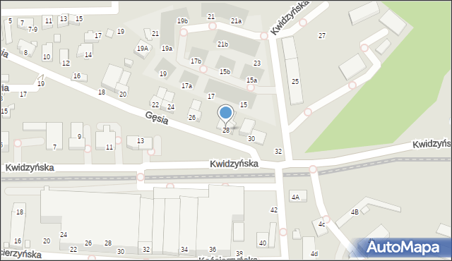 Wrocław, Gęsia, 28, mapa Wrocławia