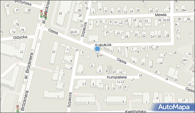 Wrocław, Gęsia, 9, mapa Wrocławia