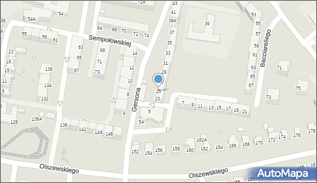 Wrocław, Gersona Wojciecha, 25, mapa Wrocławia