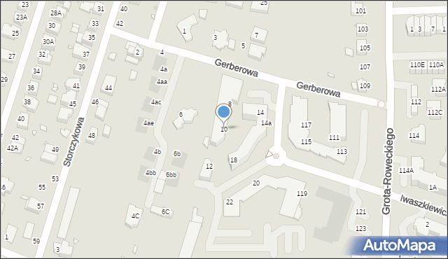 Wrocław, Gerberowa, 10, mapa Wrocławia