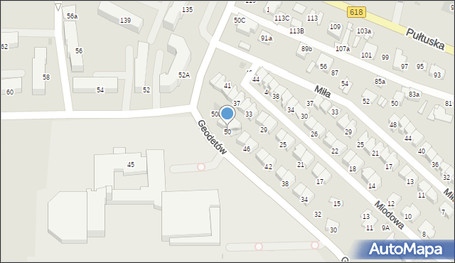 Wyszków, Geodetów, 50, mapa Wyszków