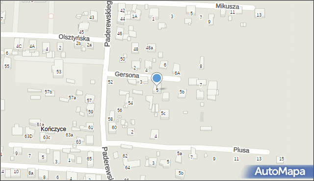 Zabrze, Gersona Wojciecha, 5, mapa Zabrza