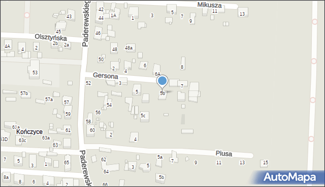 Zabrze, Gersona Wojciecha, 5b, mapa Zabrza