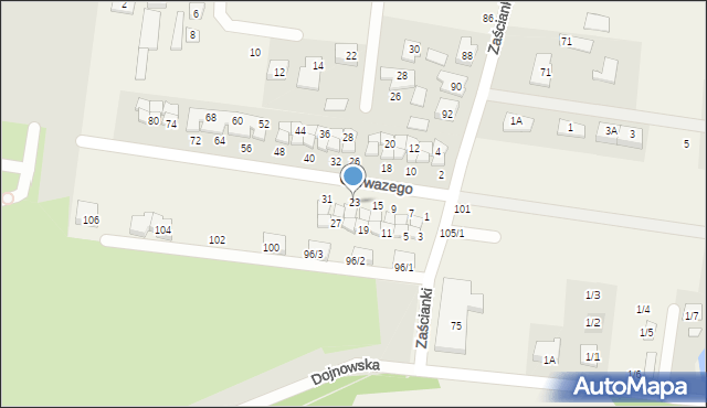 Zaścianki, Gerwazego, 23, mapa Zaścianki