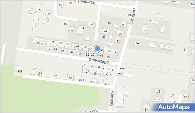 Zaścianki, Gerwazego, 24, mapa Zaścianki
