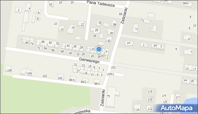 Zaścianki, Gerwazego, 10, mapa Zaścianki