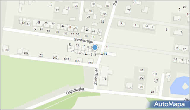 Zaścianki, Gerwazego, 3, mapa Zaścianki