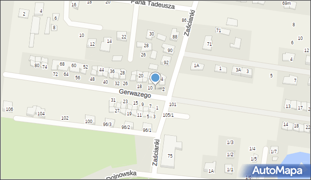 Zaścianki, Gerwazego, 8, mapa Zaścianki