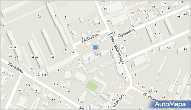 Zduńska Wola, Getta Żydowskiego, 11, mapa Zduńska Wola