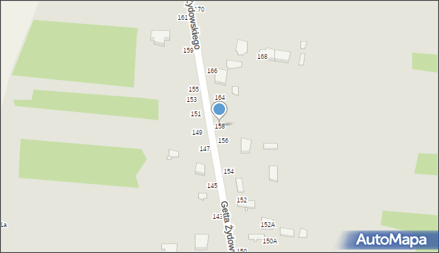 Zduńska Wola, Getta Żydowskiego, 158, mapa Zduńska Wola